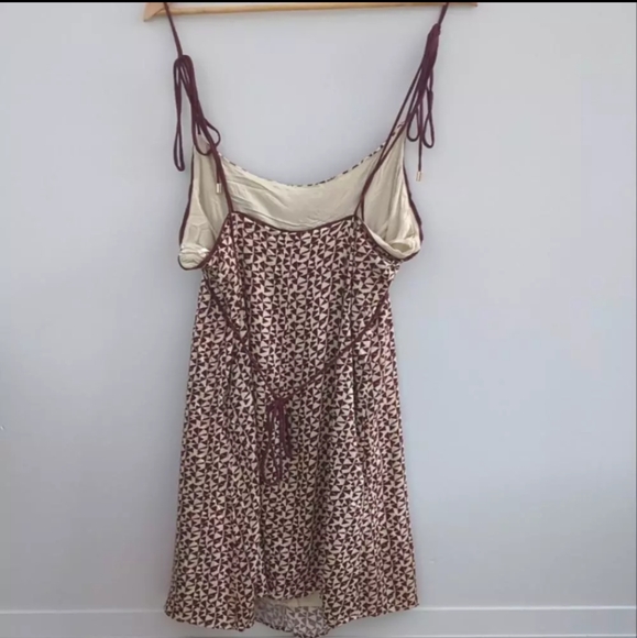 FREE PEOPLE | Brown/Burgundy Kia Mini Adjustable Dress Size Large - Picture 6 of 8
